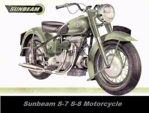 Sunbeam s7 s8 motorcycle parts manual with spares list diagrams &amp; sidecar info