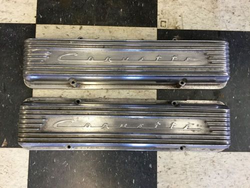 Rare original 1956 1957 chevy corvette 9 fin staggered bolt pattern valve covers