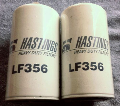 New hastings heavy duty lf356 oil filters - lot of 2 filters - lf-356
