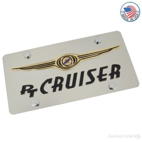 Chrysler wing logo + pt crusier stainless license plate