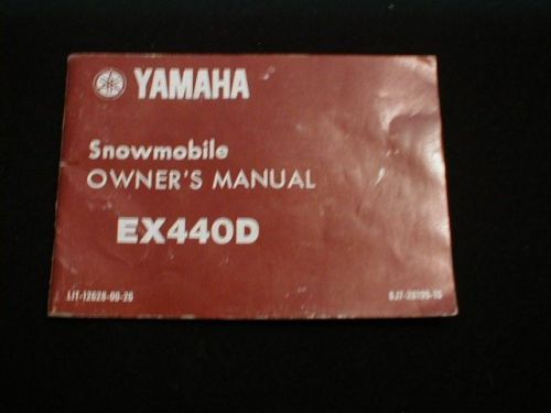 1980 yamaha ex440d snowmobile owners manual 440