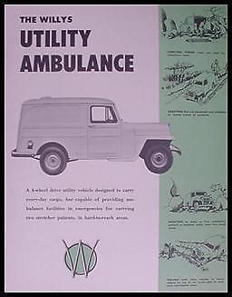 1954 1955 willys jeep 4wd ambulance brochure nos orig