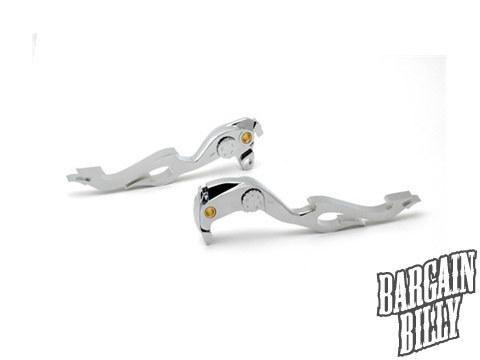 Motorcycle chrome flame hand levers clutch + brake honda cbr 1000rr 2004-2011