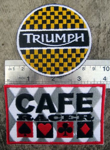 2x cafe racer patch ton up 59 club ace poker speed triumph norton ajs bsa