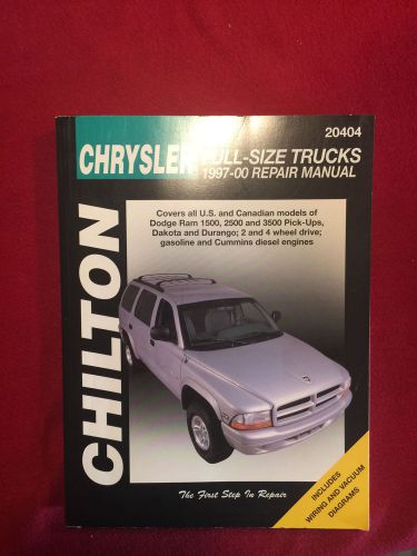 Chilton’s chrysler full size trucks repair manual 1997 – 2000 car book