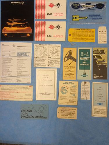 1969 corvette owner / dealership paperwork lot - collector&#039;s dream