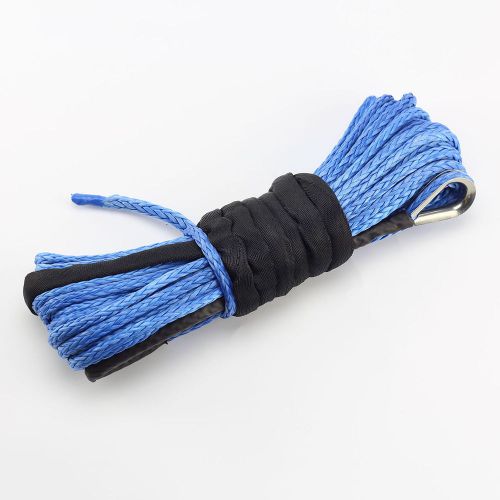 50&#039; x 1/4&#034; blue dyneema synthetic winch cable rope for atv/utv 3000 4000 5000lbs