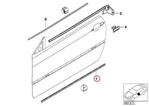 Bmw genuine door weatherstrip gasket between door and entrance front e46