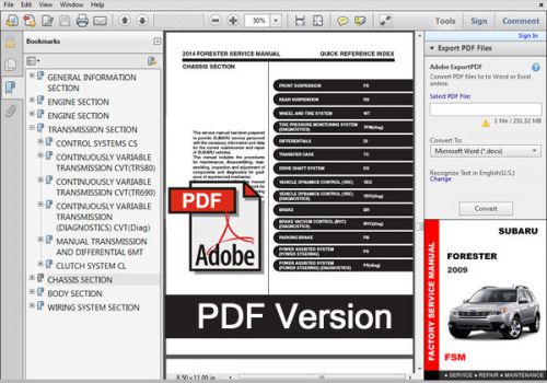2009 subaru forester factory oem service repair workshop maintenance manual