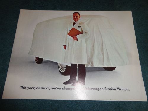 1968 volkswagen bus / wagon / van sales brochure / original dealership fold-out