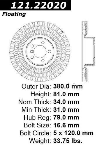 Centric (121.22020) c-tek brake rotor