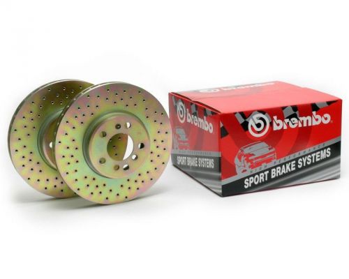 Pair drilled front brake rotors, brembo 35435, honda prelude (92-96) except vtec