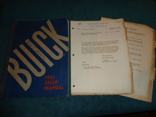 1941 buick shop manual / original service book with correction sheet!!!