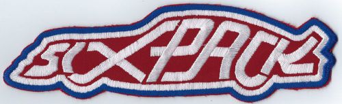 Six pack racing patch 9-1/4 inches long size vintage embroidered