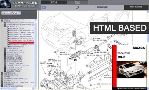 Mazda rx8 rx-8 2004 - 2009 factory oem service repair workshop shop fsm manual