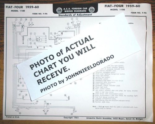 1959 1960 fiat four series 1100 &amp; 1200 models aea wiring diagram chart