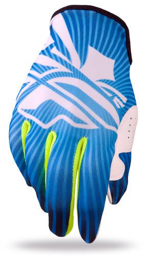 Fly racing lite race gloves, motocross - blue/yellow/white - ys (youth small)