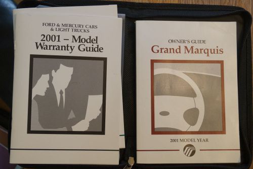 2001 mercury grand marqauis owners manual book w/zipper cover
