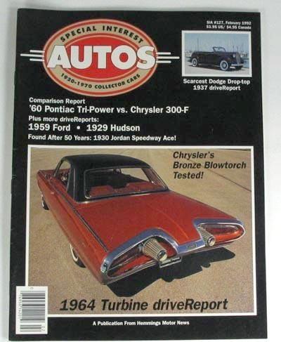 1929 hudson 1964 chrysler turbine 1937 dodge conv 1923 haynes 1960 chrysler