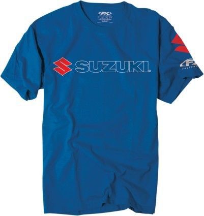 Factory effex suzuki mens short sleeve t-shirt blue/red