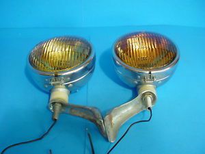 Vintage  pair &#034; grote &#034; amber 6 &#034; round 12 volts fog lights / hot rod / rat rod