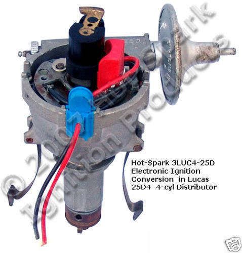 Electronic ignition conversion kit replaces points in lucas dm2 25d4 distributor