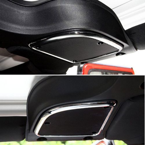 2pcs car interior chrome abs top roof speaker cover trim for wrangler 2015 16