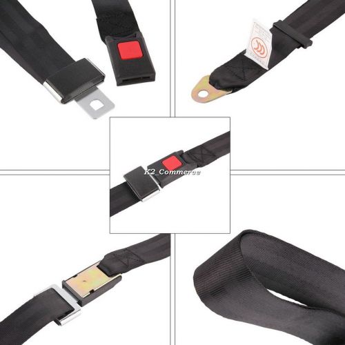 Black car seat belt lap belt two point adjustable safety universal  k2