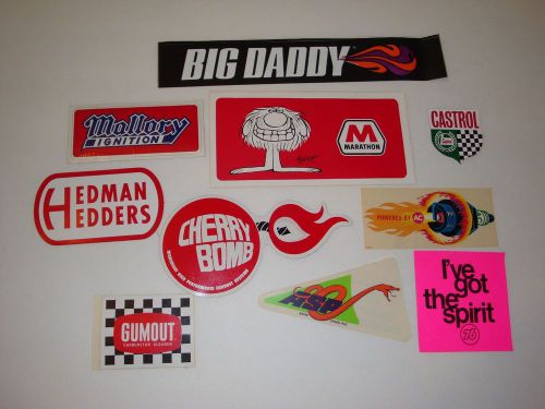 Vintage automotive racing stickers decals lot