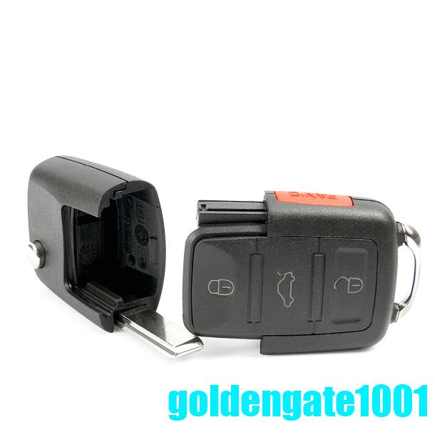 Hot New 3 Button+Panic Flip Remote Key Shell Case Fit For VW Passat Golf Jetta, US $16.19, image 4