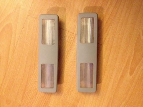 Oem bmw e39 front left right upper interior sun visor light lamp gray set of 2