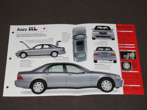 1996-1998 acura rl 3.5 car spec sheet brochure photo booklet