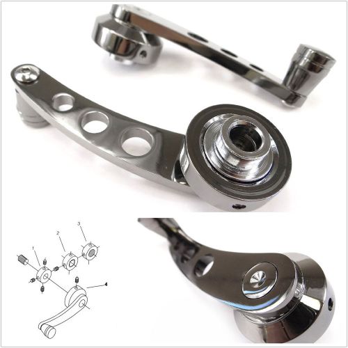 2x 4.7&#034; chrome aluminum car suv window/door/winder crank handle &amp;3 sets adapters