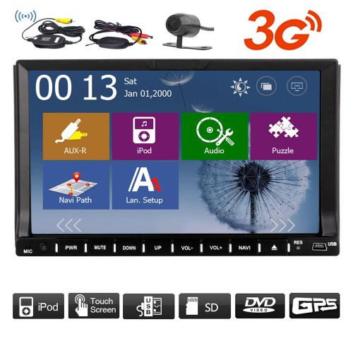 7&#034; slider touchscreen car radio fm/am double din in-dash dvd 3g+wireless camera