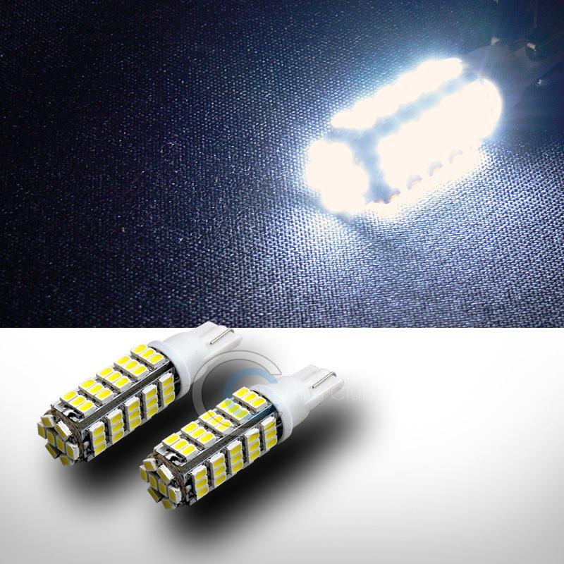 2x white t10 wedge 68x smd led side marker/license plate light lamp bulb dc 12v