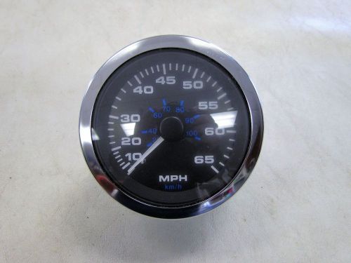 Universal speedometer 96899 black face silver bezel marine boat