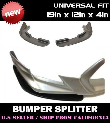 ** 19&#034; x 12&#034; x 4&#034; universal front splitter winglet canard lip (abs plastic) **