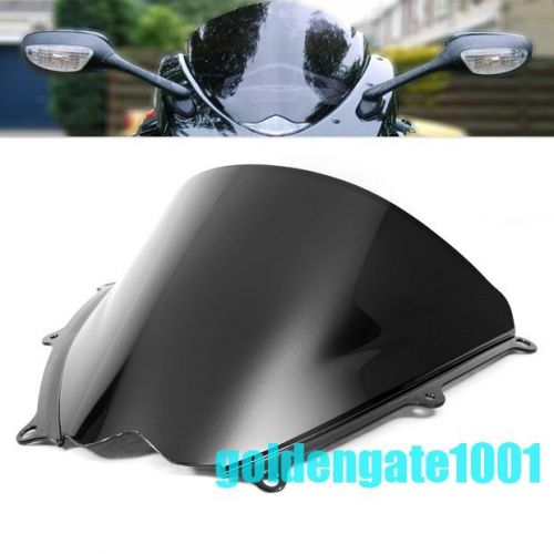 Black double bubble windshield windscreen for suzuki gsxr1000 07-08 warranty gg