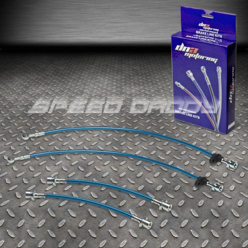 Front+rear stainless steel hose brake line/cable 93-02 corolla e100 ae101 blue