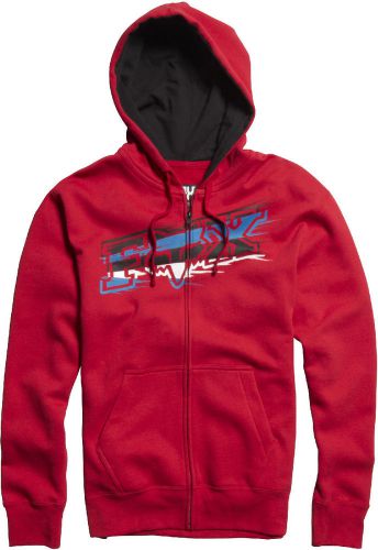 Fox racing sharpstreak zip front fleece hoody red all sizes sweatshirt hoodie