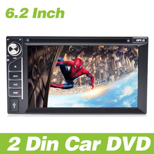 Gps 2 din car stereo 6.2&#034; hd dvd player in dash head unit bluetooth audio mp3 tv