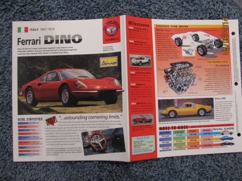 ★★ ferrari dino 246 gt -  collector brochure -  specs info 1967 - 1974 ★★