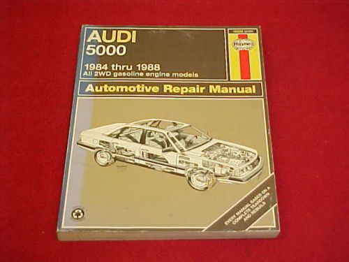 1984 1985 1986 1987 1988 audi 5000 service shop repair manual + wiring diagrams