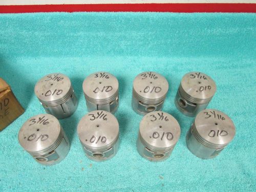 1935-42 ford flathead  .010 over 3 ring dome top pistons   new  516