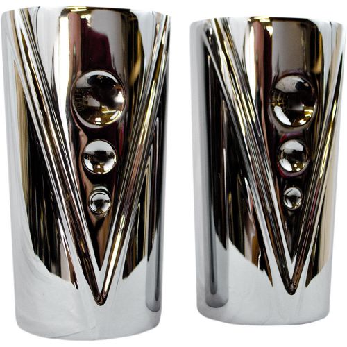 Trask chrome v-line fork tube covers for 1984-2013 harley touring