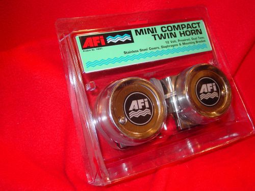 Afi mini compact twin horn 10001 12v prewired stainless covers dual tone