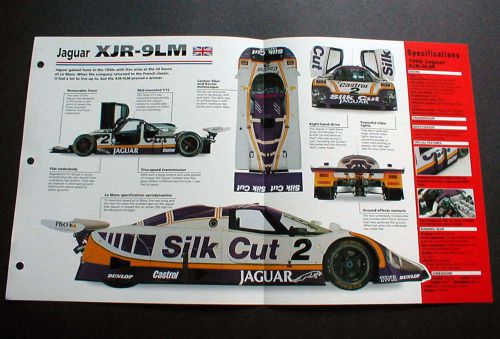 1988 jaguar xjr-9lm racer unique imp brochure &#039;88