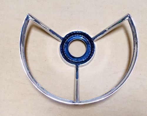 1956 ford passenger car steering wheel horn ring. re-chromed