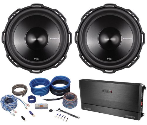 (2) rockford fosgate punch p3d4-12 12&#034; 2400w car subwoofers+amplifier+amp kit