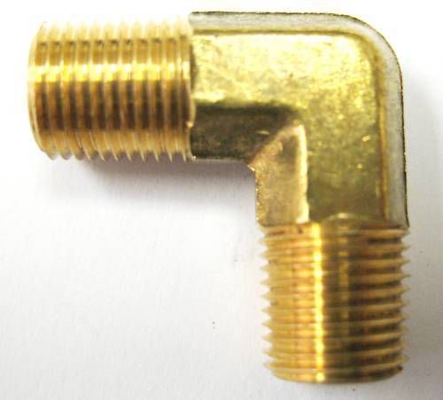 Brass pipe male 90 deg elbow fitting 3/8 npt water fuel